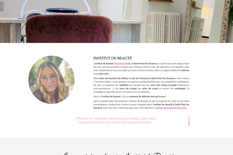 Référencement local SEO - Institut Purement Belle