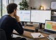 Consultant réalisant un audit SEO complet avec des données techniques, éditoriales et commerciales