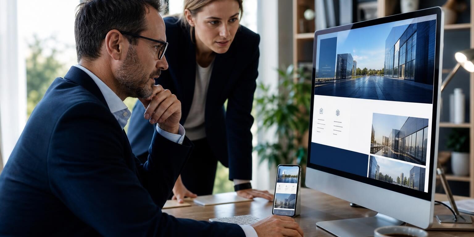 Les erreurs qui coûtent des clients dès la page d’accueil Dirigeant et consultant analysant la page d'accueil d'un site internet