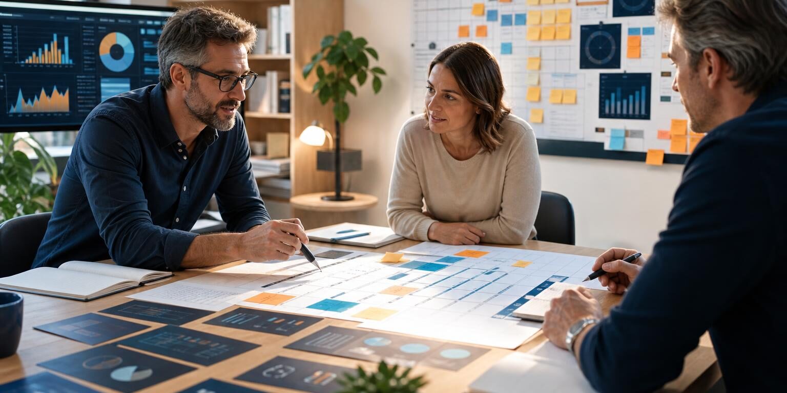 Comment construire une stratégie de mots-clés efficace Recherche de mots-clés SEO, analyse des intentions, construction d’un cocon sémantique et planification d’une stratégie éditoriale.