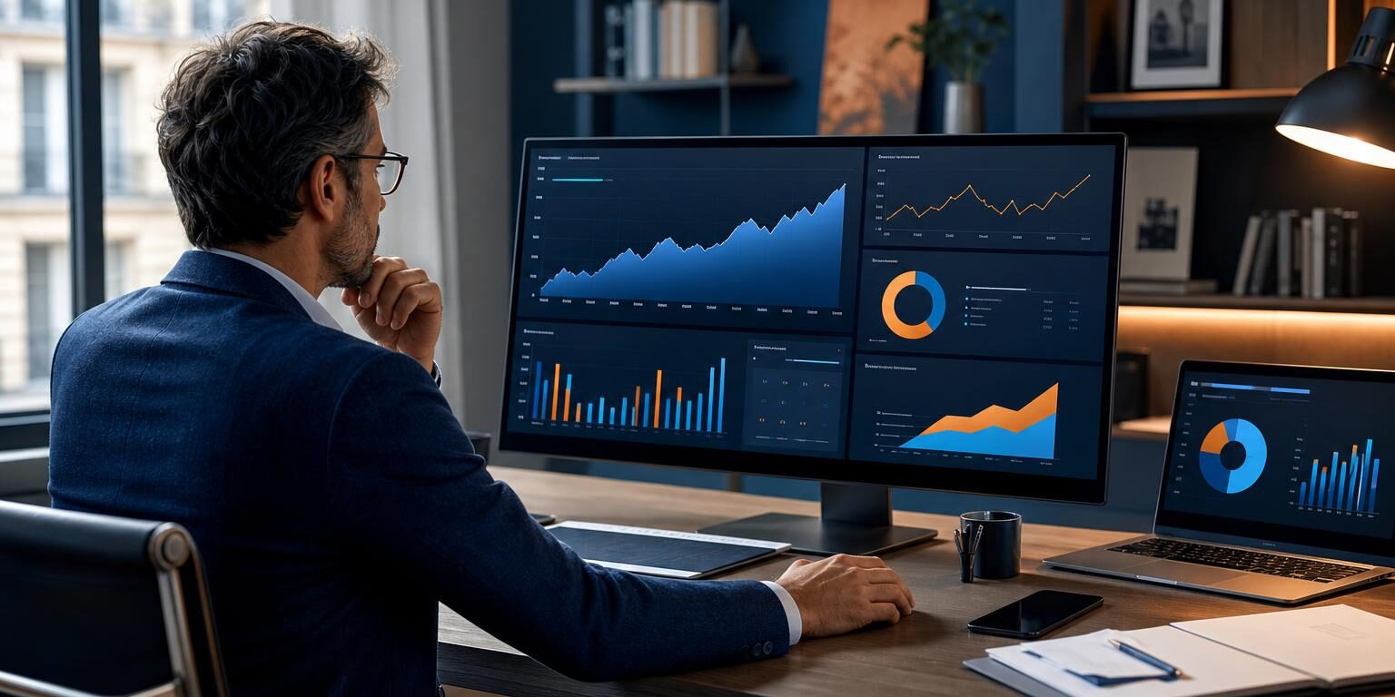 Rentabilité du référencement naturel : pourquoi le SEO reste un investissement digital solide Dirigeant analysant la rentabilité du référencement naturel et le retour sur investissement SEO