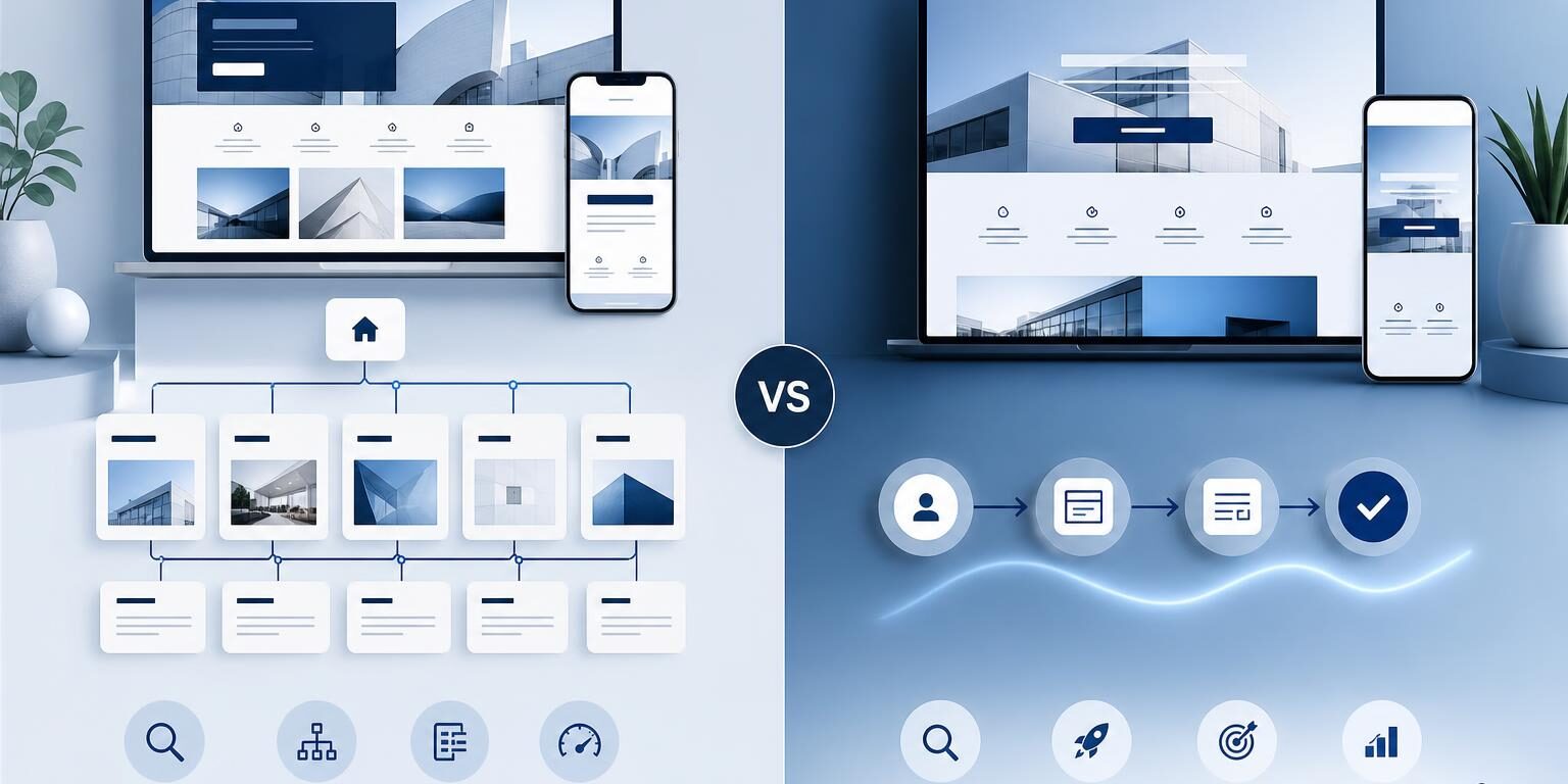 Site vitrine ou landing page : lequel choisir ? Comparaison entre site vitrine ou landing page selon les objectifs SEO et de conversion
