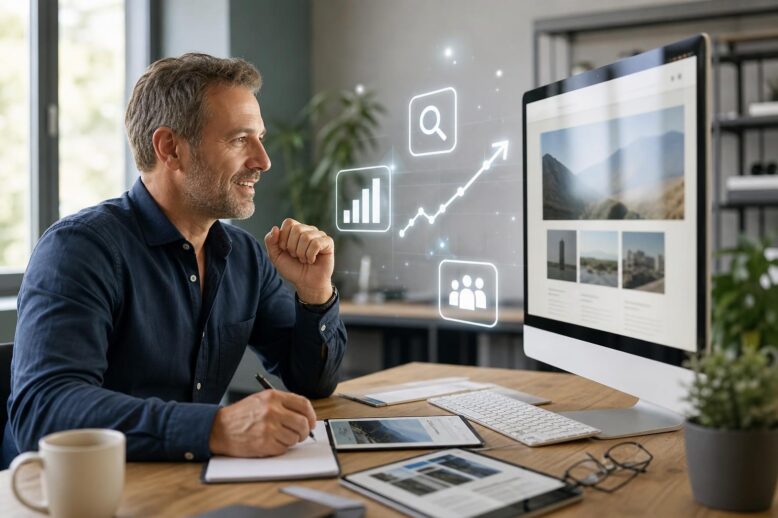Dirigeant découvrant les bénéfices d’un site internet professionnel en 2026